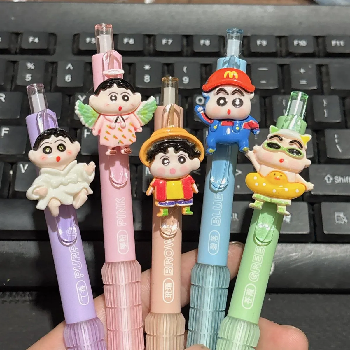 Aesthetic Kawaii Retractable Gel Pens – Cute Cartoon Novelty 0.5mm Black Ink Pens, Smooth Writing Exam Study Pens for Students, Girls & Teens
